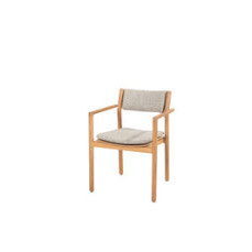 Levi stacking chair natural teak with 2 cushions Teak