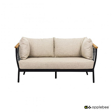 Condor sofa 150, Black alu frame, SVLK teak arm Natural, Bee Wett cushion in Natural Oak - Showroommodel OP=OP