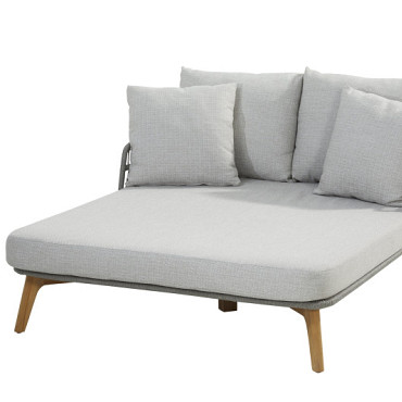 Tempre daybed teak silvergrey 2 seater with 6 cushions Silver Grey