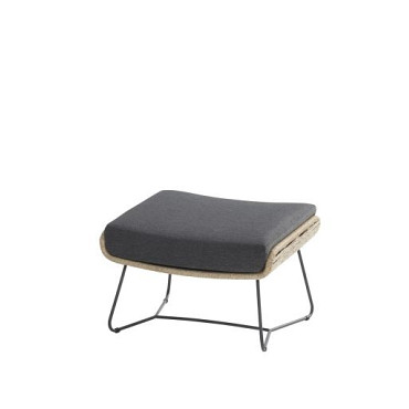 Belmond footstool with cushion Natural - Colour cushions: Black Venao 093 - Showroommodel OP=OP