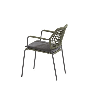 Barista stacking chair Green with cushion  Green - Colour cushions: Black Venao 093