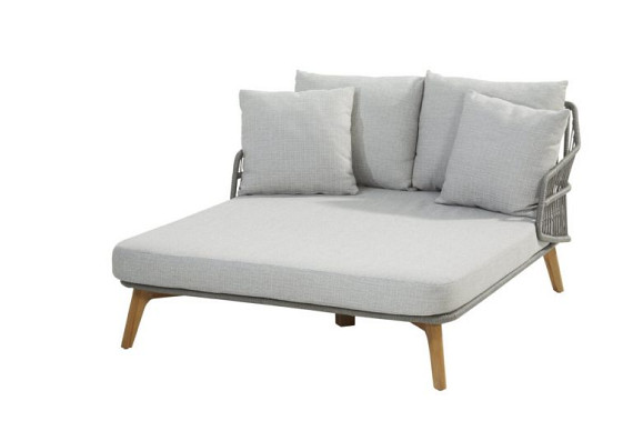 Tempre daybed teak silvergrey 2 seater with 6 cushions Silver Grey afbeelding 3