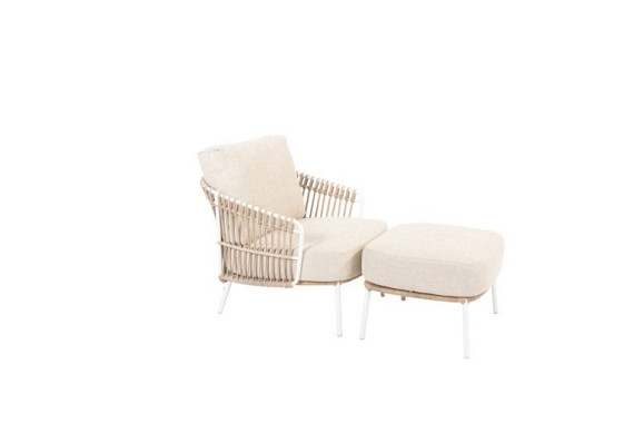 Dalias living chair white with 2 cushions White afbeelding 4