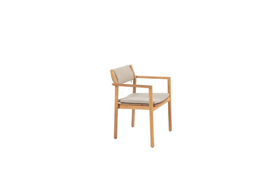 Levi stacking chair natural teak with 2 cushions Teak afbeelding 4