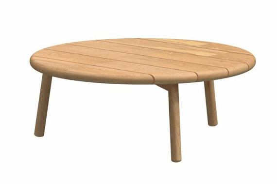 Ceylon coffee table Natural Teak round 90 cm. Teak legs (H35) Teak OP=OP afbeelding 2