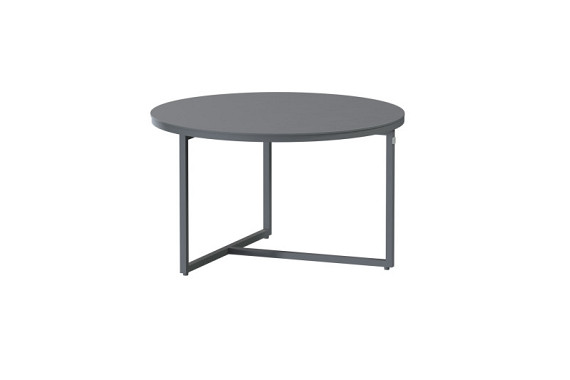 Valetta coffee table Alu round 58.5 cm. Alu legs (H35) Anhrtacite