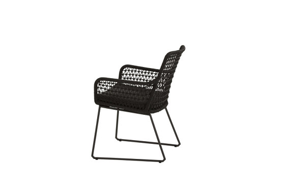 Athena dining chair knotted with cushion Anthracite - Colour cushions Black Venao 093 OP=OP afbeelding 2