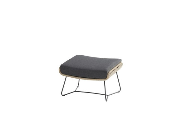 Belmond footstool with cushion Natural - Colour cushions: Black Venao 093 - Showroommodel OP=OP