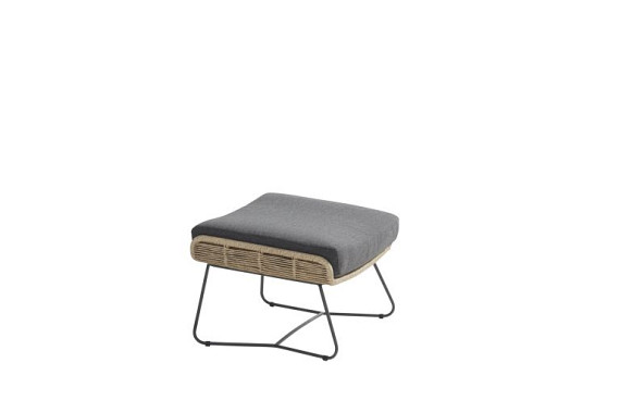 Belmond footstool with cushion Natural - Colour cushions: Black Venao 093 - Showroommodel OP=OP afbeelding 2