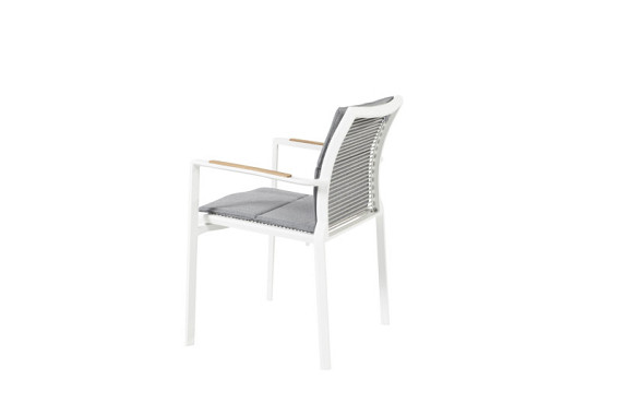 Melbourne stacking chair rope white with cushion White afbeelding 2