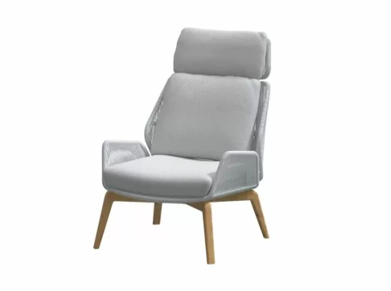 Carthago teak living chair Frozen with 2 cushions  Teak/Frozen afbeelding 2