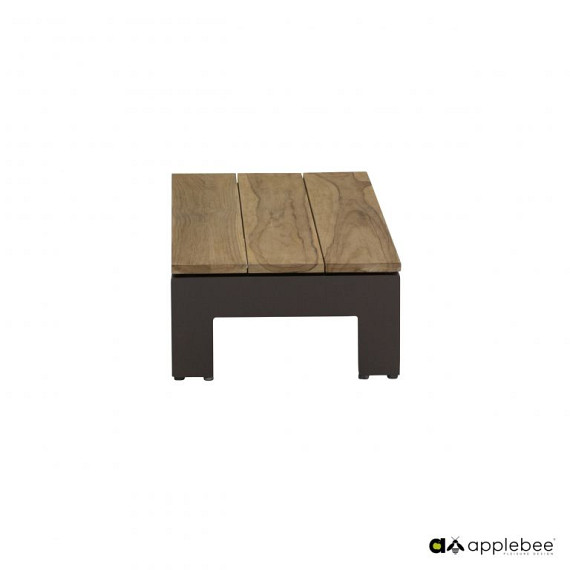 Sticks and More coffee table 87x44x23h, base aluminium Taupe, SVLK teak top Coastal - Showroommodel OP=OP